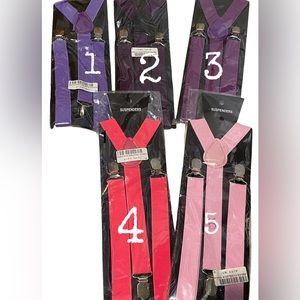 Pink and Purple Suspenders/Braces